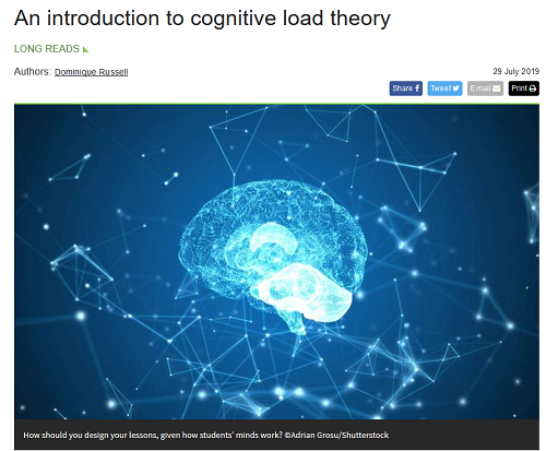 Professional Reading: Cognitive Load (T3W2)